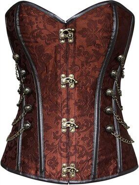 Spiral Steel Boned Steampunk Gothic Bustier Corset